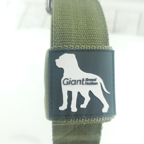 Giant Breed Nation Khaki Green Heavy Duty Nylon Breed Dogs Tactical Collar Sz XL - Picture 8 of 14